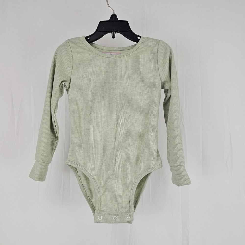 SweetHoney Toddler Girls Size 4T Light Green Ribbed Bodysuit
